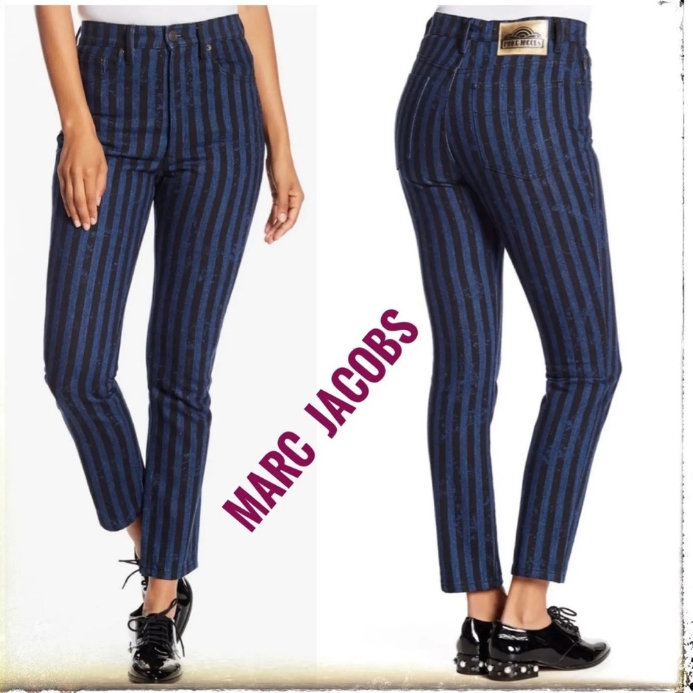 NWOT- MARC JACOBS Striped Stovepipe Jeans.